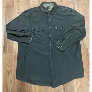 L.L. Bean Shirt Mens XL Chamois Heavyweight Button Front Workwear Green